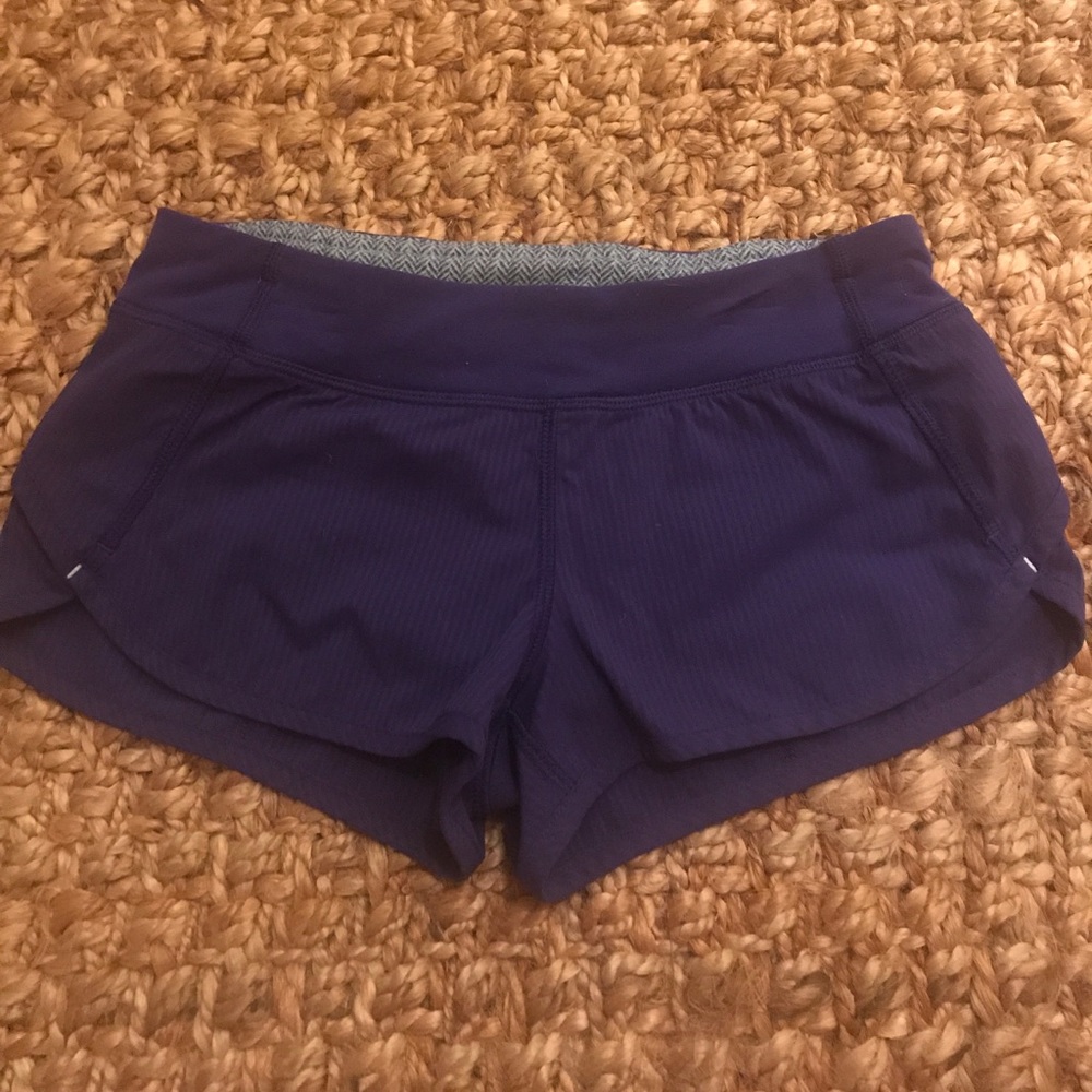 Ivivva Speedy Shorts - purple pinstripe